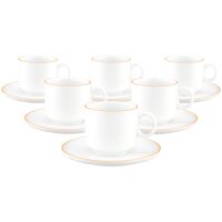 Seltmann Weiden Sento Home Pure Lines Cappuccinotasse mit Untertasse 300 ml 6er Set - Mango Orange