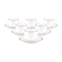 Seltmann Weiden Sento Home Pure Lines Espressotasse mit Untertasse 80 ml 6er Set - Cocoa Brown
