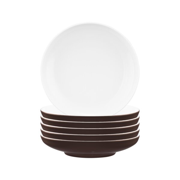 Seltmann Weiden Sento Home Pure Colors Suppenteller ø 21,3 cm 6er Set - Chocolate Brown