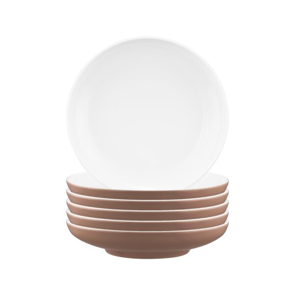 Seltmann Weiden Sento Home Pure Colors Suppenteller ø 21,3 cm 6er Set - Cocoa Brown