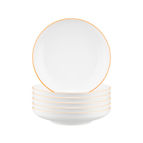 Seltmann Weiden Sento Home Pure Lines Suppenteller ø 21,3 cm 6er Set - Mango Orange