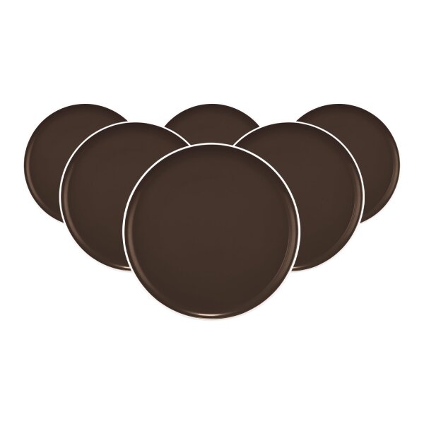 Seltmann Weiden Sento Home Pure Colors Frühstücksteller ø 21,4 cm 6er Set - Chocolate Brown