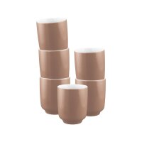Seltmann Weiden Sento Home Pure Colors Becher ohne Henkel 400 ml 6er Set - Cocoa Brown