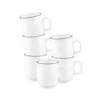 Seltmann Weiden Sento Home Pure Lines Becher mit Henkel 400 ml 6er Set - Chocolate Brown