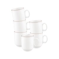 Seltmann Weiden Sento Home Pure Lines Becher mit Henkel 400 ml 6er Set - Cocoa Brown