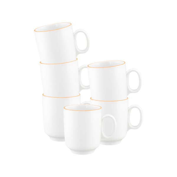 Seltmann Weiden Sento Home Pure Lines Becher mit Henkel 400 ml 6er Set - Mango Orange