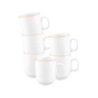 Seltmann Weiden Sento Home Pure Lines Becher mit Henkel 400 ml 6er Set - Mango Orange