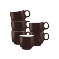 Seltmann Weiden Sento Home Pure Colors Cappuccinotasse 300 ml 6er Set - Chocolate Brown