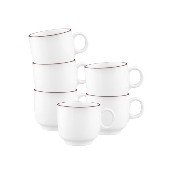 Seltmann Weiden Sento Home Pure Lines Cappuccinotasse 300 ml 6er Set - Chocolate Brown