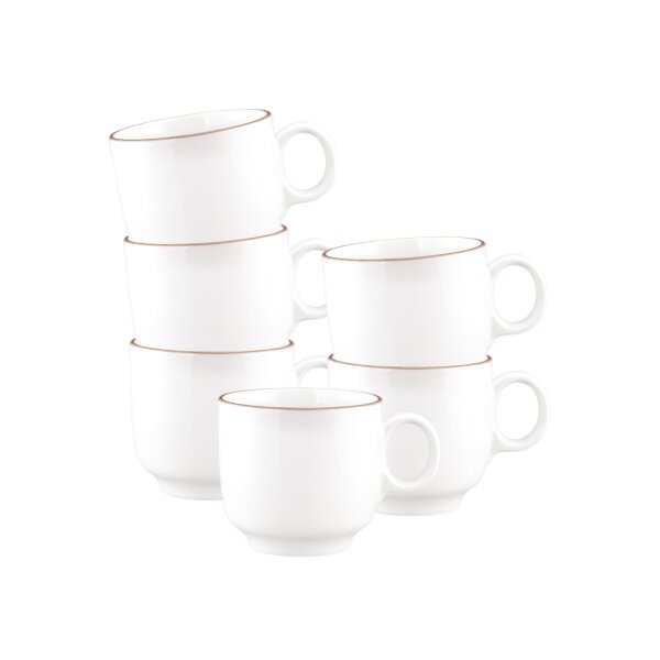 Seltmann Weiden Sento Home Pure Lines Cappuccinotasse 300 ml 6er Set - Cocoa Brown