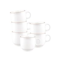 Seltmann Weiden Sento Home Pure Lines Cappuccinotasse 300 ml 6er Set - Cocoa Brown