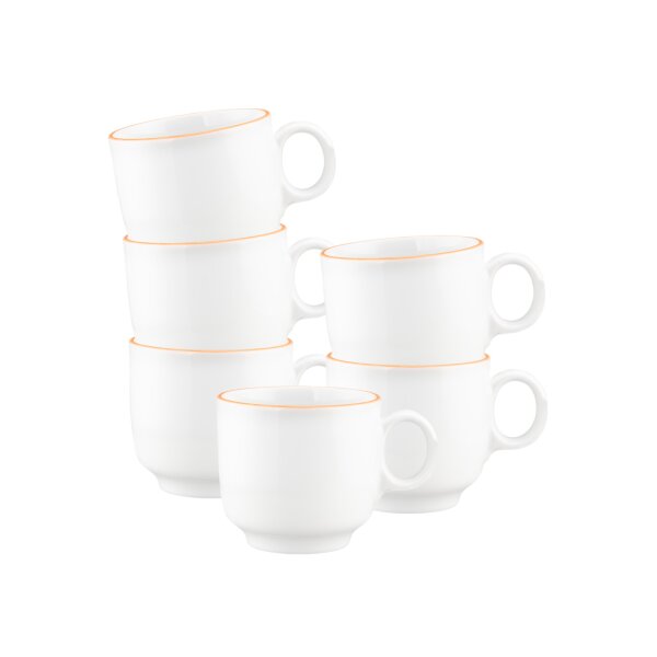Seltmann Weiden Sento Home Pure Lines Cappuccinotasse 300 ml 6er Set - Mango Orange