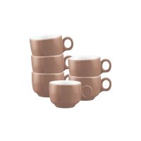 Seltmann Weiden Sento Home Pure Colors Espressotasse 80 ml 6er Set - Cocoa Brown