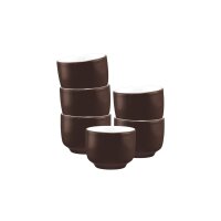 Seltmann Weiden Sento Home Pure Colors Espressotasse ohne Henkel 80 ml 6er Set - Chocolate Brown