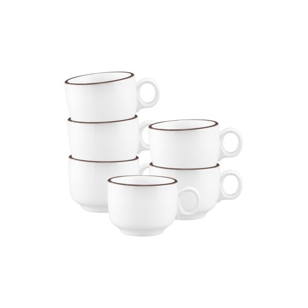 Seltmann Weiden Sento Home Pure Lines Espressotasse 80 ml 6er Set - Chocolate Brown