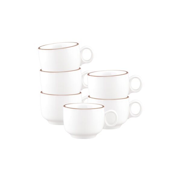 Seltmann Weiden Sento Home Pure Lines Espressotasse 80 ml 6er Set - Cocoa Brown