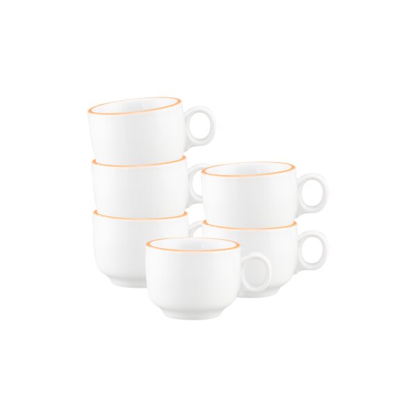 Seltmann Weiden Sento Home Pure Lines Espressotasse 80 ml 6er Set - Mango Orange